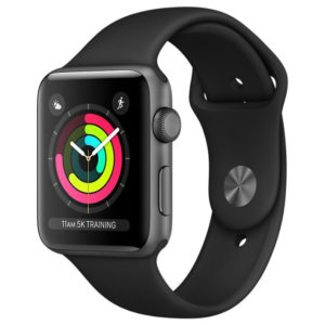 Apple Watch Series 3 Reloj inteligente con caja de aluminio de 38 mm y correa deportiva